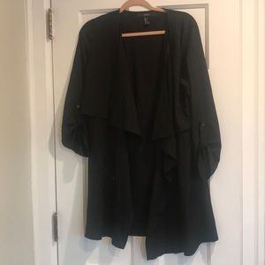 3/4 length Sleeve Black Long layered cardigan